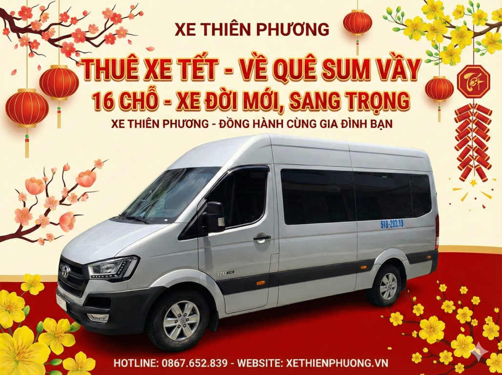 Thuê Xe 16 Chỗ Tết Bính Ngọ 2026